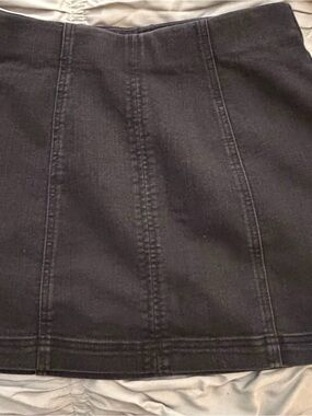 Black Denim Mini Skirt